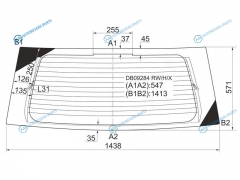 DB09284 RWHX Стекло заднее с обогревом DODGE DURANGO 98-03