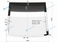 DB09376 RWHX Стекло заднее с обогревом DODGE INTREPID 98-04