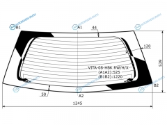 VITA-08-HBK RWHX Стекло заднее с обогревом FAW VITA 5D HBK 08-