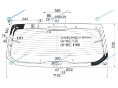 3348BGSHBZ1H RWHX Стекло заднее с обогревом FIAT BRAVO 3D HBK 95-01
