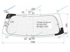 CROMA-06 RWHX Стекло заднее с обогревом FIAT CROMA 05-10