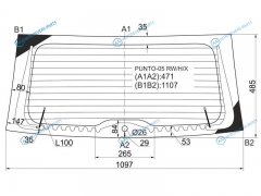 PUNTO-05 RWHX Стекло заднее с обогревом FIAT GRANDE PUNTO 35D 05-