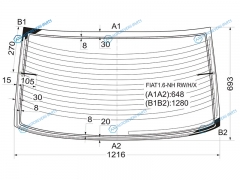 FIAT1.6-NH RWHX Стекло заднее с обогревом FIAT TEMPRA 4D 90-98