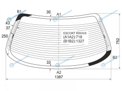 ESCORT RWHX Стекло заднее с обогревом FORD 4D 90-95
