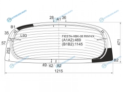 FIESTA-HBK-08 RWHX Стекло заднее с обогревом FORD FIESTA 35D 08-