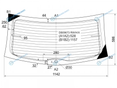 DB09673 RWHX Стекло заднее с обогревом FORD FOCUS (I) 35D 98-05