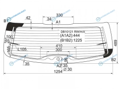 DB10121 RWHX Стекло заднее с обогревом FORD FOCUS (I) 5D WGN 98-05