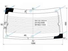 DB11351 RWHX Стекло заднее с обогревом FORD FOCUS 2D CPE 08-10