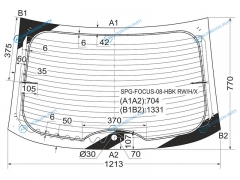 SPG-FOCUS-08-HBK RWHX Стекло заднее с обогревом FORD FOCUS II 35D HBK 08-11