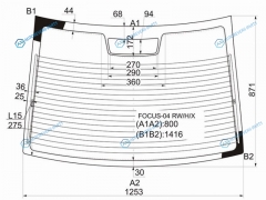 FOCUS-04 RWHX Стекло заднее с обогревом FORD FOCUS II 4D 05-11