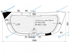 FOCUS-III-A-HBK RWHX Стекло заднее с обогревом FORD FOCUS III 5D HBK 11-14
