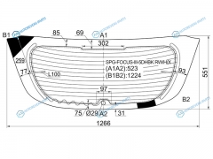 SPG-FOCUS-III-5DHBK RWHX Стекло заднее с обогревом FORD FOCUS III 5D HBK 11-14