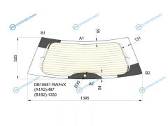 DB10681 RWHX Стекло заднее с обогревом FORD FREESTYLE 5D 04-07