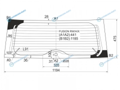 FUSION RWHX Стекло заднее с обогревом FORD 02-12