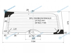 SPG-3563BGSVI RWHX Стекло заднее с обогревом FORD FUSION 02-12