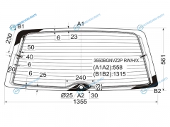 3550BGNVZ2P RWHX Стекло заднее с обогревом FORD GALAXY 95-06VOLKSWAGEN SHARAN 95-09