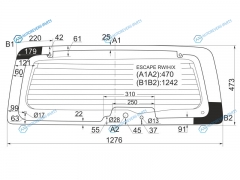ESCAPE RWHX Стекло заднее с обогревом FORD MAVERICKESCAPE 00-07