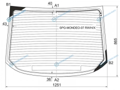SPG-MONDEO-07 RWHX Стекло заднее с обогревом FORD MONDEO 4D 07-14