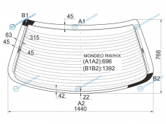 MONDEO RWHX Стекло заднее с обогревом FORD 4D 93-00