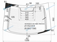 MONDEO-00-HBK RWHX Стекло заднее с обогревом FORD MONDEO 5D HBK 00-07