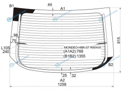 MONDEO-HBK-07 RWHX Стекло заднее с обогревом FORD MONDEO 5D LBK 07-14