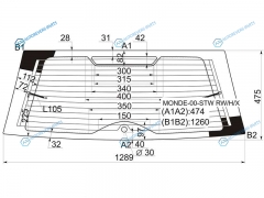 MONDEO-00-STW RWHX Стекло заднее с обогревом FORD MONDEO 5D WGN 00-07