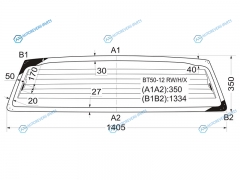 BT50-12 RWHX Стекло заднее с обогревом FORD RANGER PICK UP 11-15 MAZDA BT50 11-