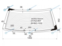 SIERRA RWHX Стекло заднее с обогревом FORD 4D 87-93