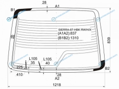 SIERRA-87-HBK RWHX Стекло заднее с обогревом FORD SIERRA 5D HBK 82-93