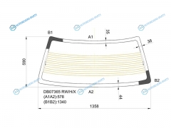 DB07365 RWHX Стекло заднее с обогревом FORD TEMPO 87-94