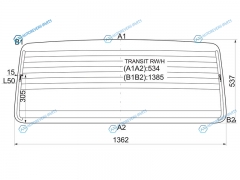 TRANSIT RWH Стекло заднее с обогревом FORD 86-00