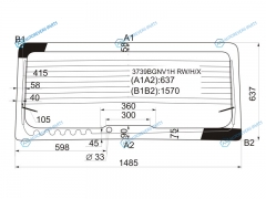 3739BGNV1H RWHX Стекло заднее с обогревом FORD TRANSIT VAN 00-