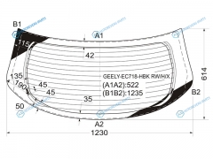 GEELY-EC718-HBK RWHX Стекло заднее с обогревом GEELY EMGRAND EC7 5D 09-16