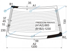 FREEDOM RWHX Стекло заднее с обогревом GEELY OTAKA 05-16