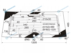 HOVER RWHX Стекло заднее с обогревом GREAT WALL 05-