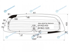 SEA-5DSTW RWHX Стекло заднее с обогревом HONDA ACCORD 5D WGN 02-08