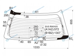 SV5 RWHX Стекло заднее с обогревом HONDA ACCORD 5D WGN 93-97