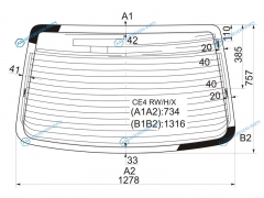 CE4 RWHX Стекло заднее с обогревом HONDA ASCOTRAFAGA 93-97