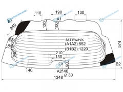 S5T RWHX Стекло заднее с обогревом HONDA CIVIC 3D HBK 01-05