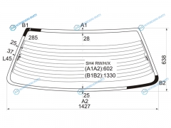 SH4 RWHX Стекло заднее с обогревом HONDA CIVIC 4D 87-91