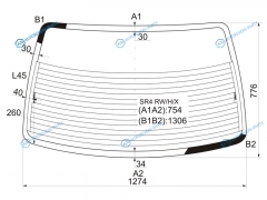 SR4 RWHX Стекло заднее с обогревом HONDA CIVIC 4D 91-95