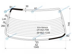 SO4 RWHX Стекло заднее с обогревом HONDA CIVIC 4D 95-00DOMANI MB 97-00