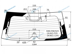 SWA RWHX Стекло заднее с обогревом HONDA CR-V 06-12