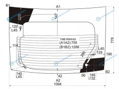 TM8 RWHX Стекло заднее с обогревом HONDA INSIGHT HBK 09-14