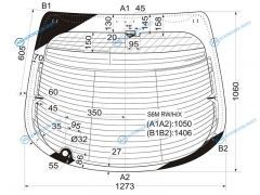 S6M RWHX Стекло заднее с обогревом HONDA INTEGRA 01-06ACURA RSX 01-06