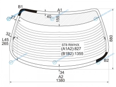 ST8 RWHX Стекло заднее с обогревом HONDA INTEGRA 4D 93-00