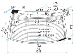 SJA RWHX Стекло заднее с обогревом HONDA LEGEND 04-12ACURA RL 05-10