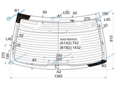 KA9 RWHX Стекло заднее с обогревом HONDA LEGEND 4D 96-04