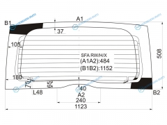 SFA RWHX Стекло заднее с обогревом HONDA LIFE 03-08