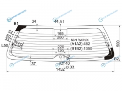 S3N RWHX Стекло заднее с обогревом HONDA ODYSSEY 99-03